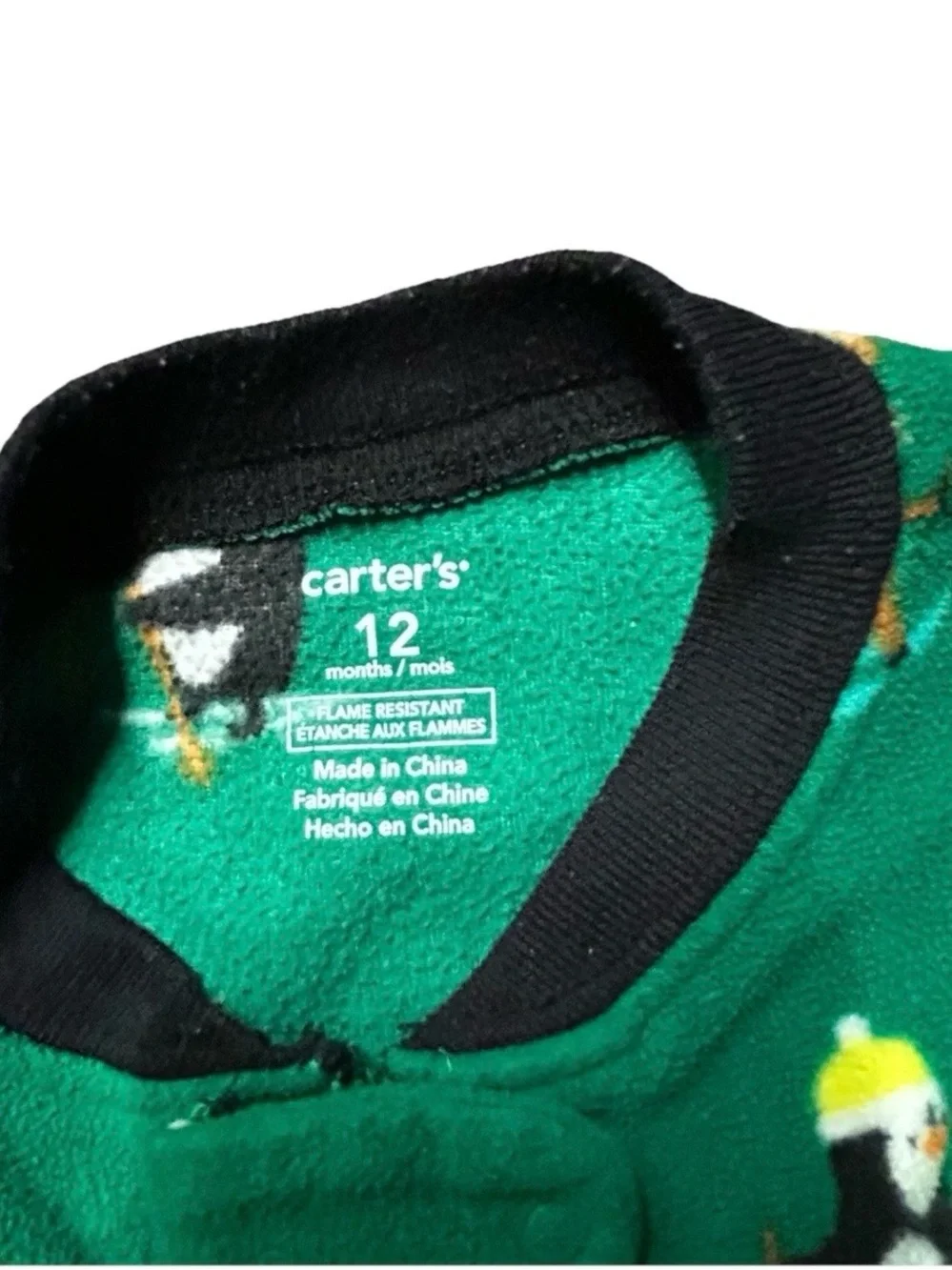 Baby Girl Footie Pajamas Fleece Winter Floral Sheep Penguins Size 12 Months